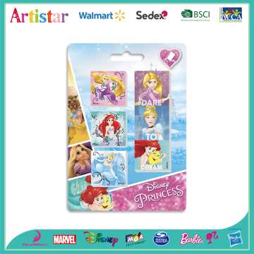 DISNEY PRINCESS blister card 4 pack erasers