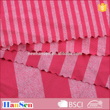 Cationic dye/polyester stripe knitted fabric