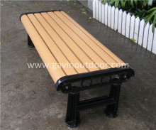 Backless outdoor wooden bench cast aluminum bench outdoor