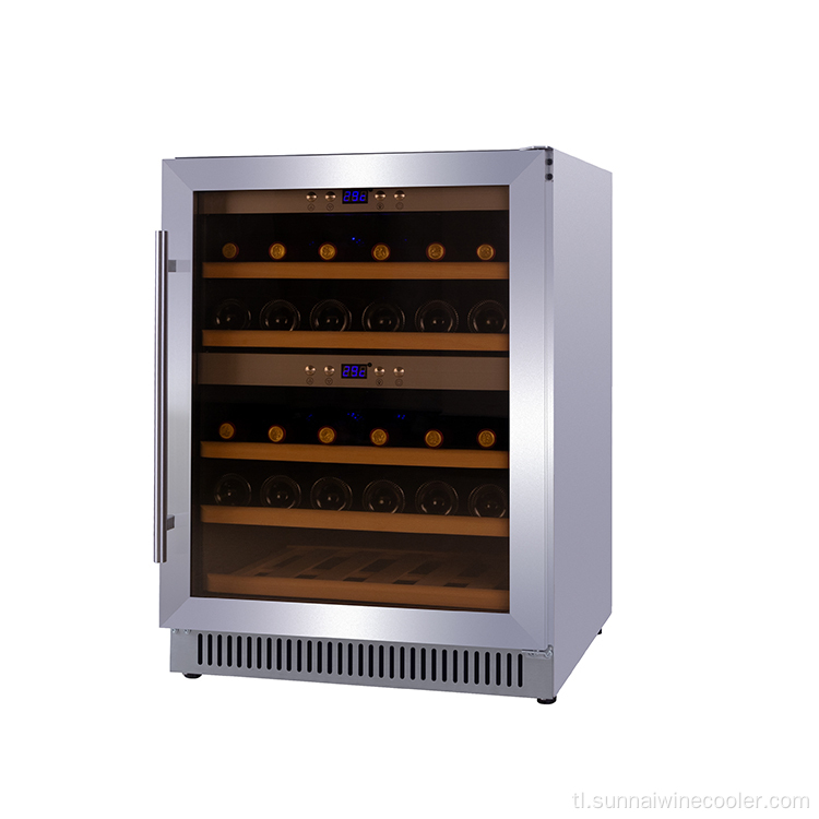 Imbakan ng gabinete 2 zone undercounter wine cooler freezer