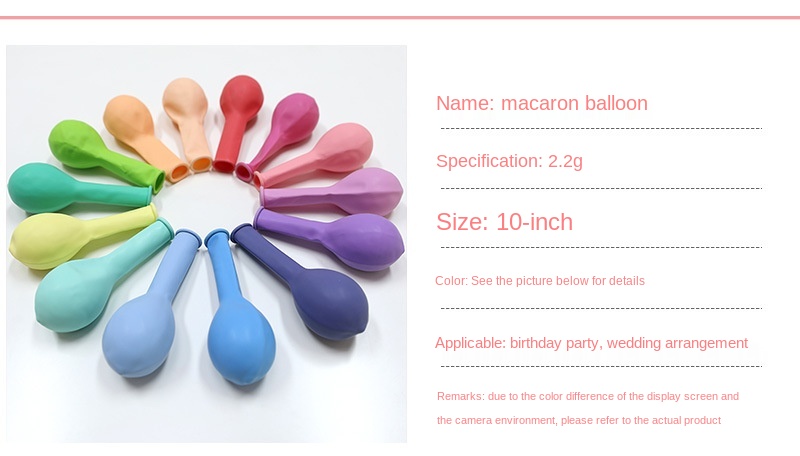 100pcs Wholesale Pastel Latex Balloon Kit 10 Inch Assorted Macaron Candy Color Latex Balloons