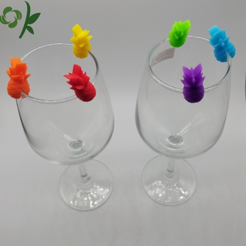 Siliconen leuke ananas wijnglas charms markers
