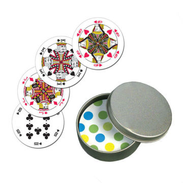 circular playing card novelty playing card plastic transparent promotional playing card