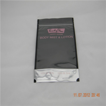 Foldable Plastic packaging bag with zipper and hole