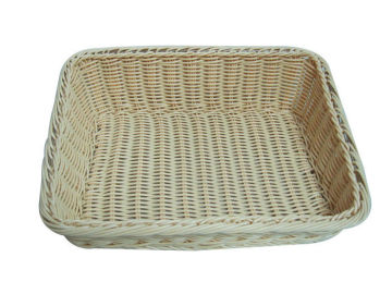 Hand Woven Supermarket Rattan Storage Baskets For Bread Display