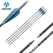 MUSEN Archery Pure Carbon Arrows: Ideal for Compound and Recurve Bow Game Competition Shooting