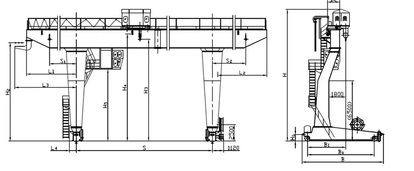 Mhl 10t 20t 30t Electric Hoist Single Girder Gantry Cranes