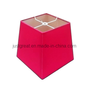 Hardback Square Modern Red Table Lampshade (JG-SH069)