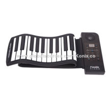 Flexible digital roll-up pianos with educational software for the old