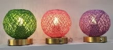 Paper rope shade rechargeable table lamp