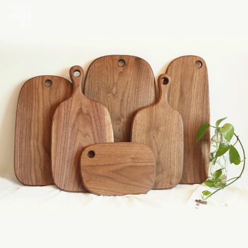 Black walnut whole wood fruit chopping board Western restaurant solid wood bread board wood chopping board with handle