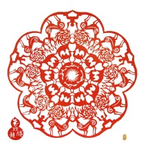 Round frame paper-cut scroll silk paper-cut craft gift