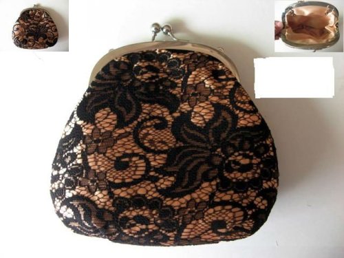 Classic satin black Lace evening bag G20422