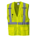 Klass 2 Hi Vis Säkerhetsväst Med Sliver Reflekterande Tape