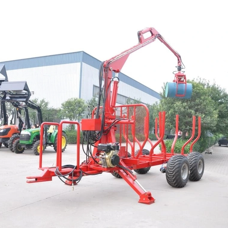 Ce Certificate Zm5004 Log Loading Trailer with Crane for Sale