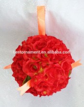 DARK ORANGE Kissing Wedding LARGE FLOWER BALLS