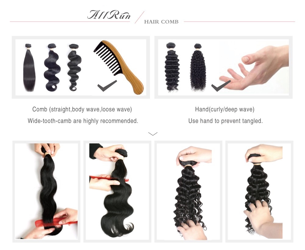 Allrun factory price good quality brazilian remy human hair 10a human hair bundles with lace frontal closure