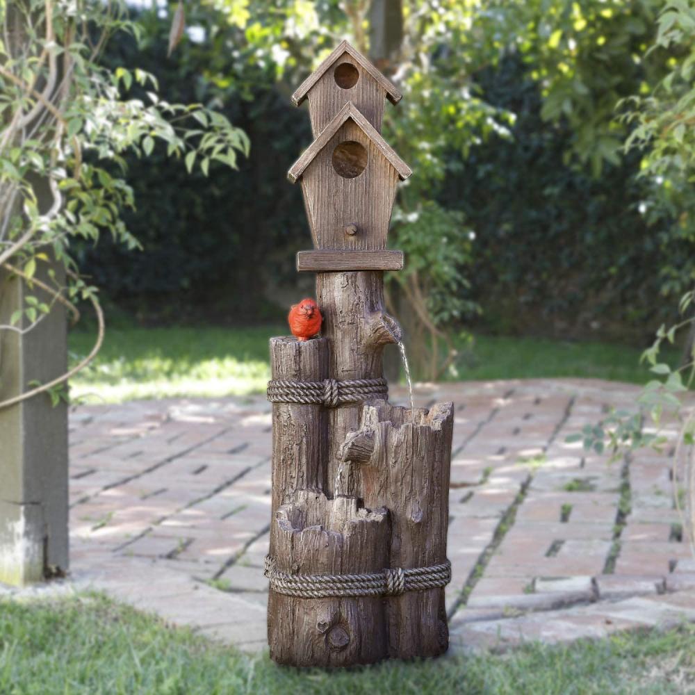 35 &quot;Tall Outdoor 3 Laag Birdhouse Water Fountain