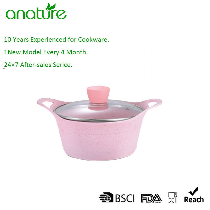 Pink Elegant Non Stick Ceramic Coating Cookware Set