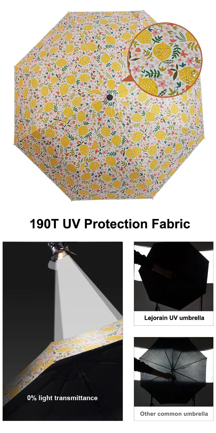 Windproof Folding Protection Umbrella Lady Three Fold Umbrella Summer Umbrella