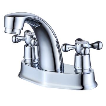 Classic Silver Chrome Finish Dual Handle Basin Faucet