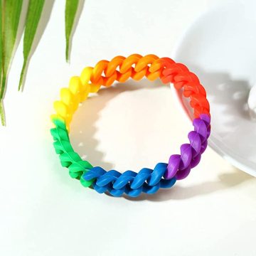 Regenbogenstreifen Pride Armband handgefertigte geflochtene Bande