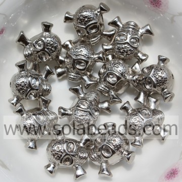 Mixed 10*14MM Plastic Skull Shape Lucite Spacer Beads