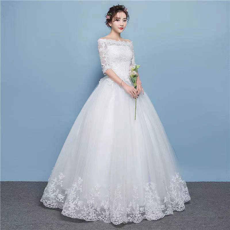 2021 newest style long sleeve lace plus size bridal dress high quality layers of soft tulle ball gown wedding dress