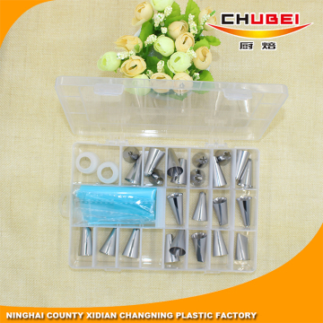 24PCS Hot Sales High Quality Cake Decoration Stainless Steel Nozzle Tips Set With Piping Bag