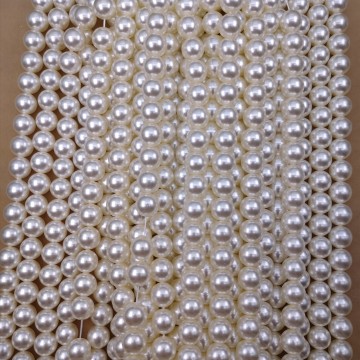 Customized Glass Bead Imitation Pearl for Jewelry Making (2.5mm-10mm Light Beige Round)