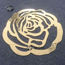 Luxury Mirrored Gold Rose Shape Wedding Table Placemats