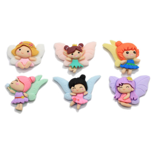 Cute Fairy Girls Flatback Resin Cabochon Artificial Cartoon Angel Handmade Στολίδι Αξεσουάρ για Κολιέ Μενταγιόν Διακόσμηση