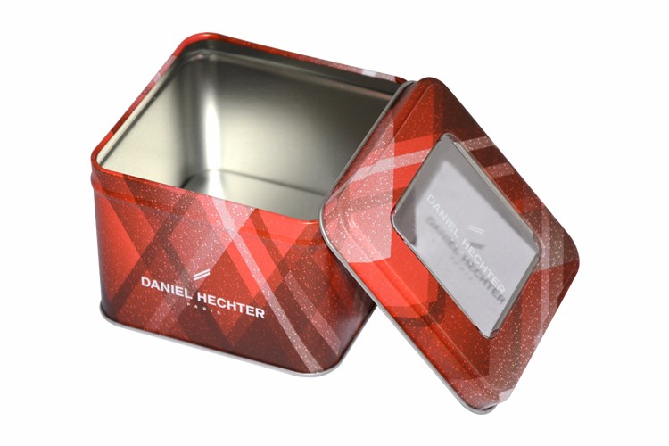 Nice-can CMYK Custom Square Window Metal Box for Gift Tin Box with Window