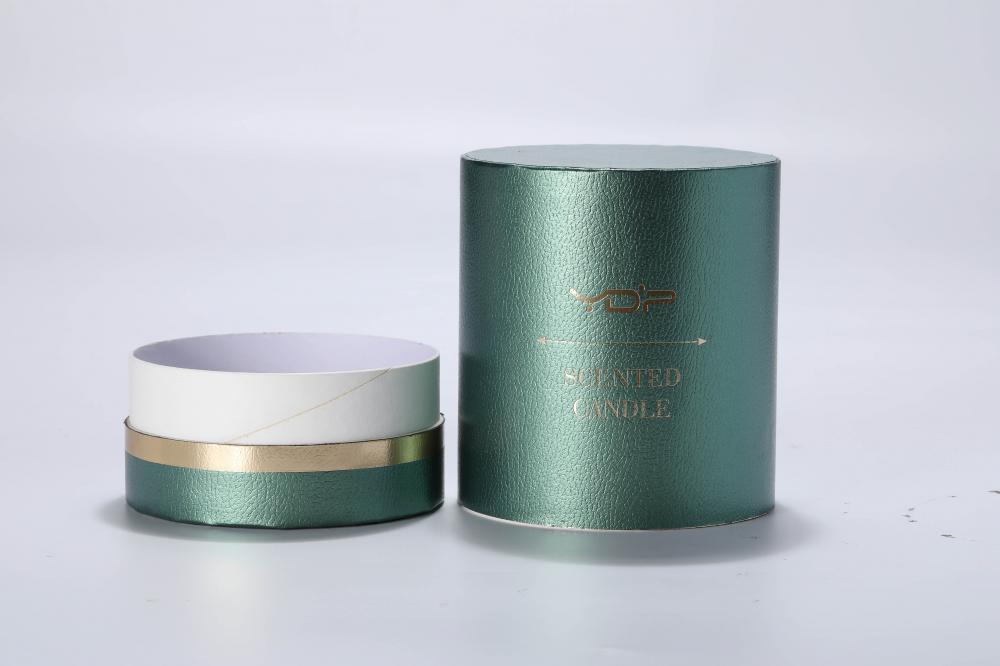 Boîte de parfum en cuir vert de luxe