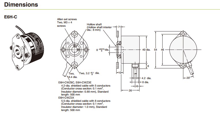 E6H-CWZ3E 360ppr IMP voltage output blind hollow encoder