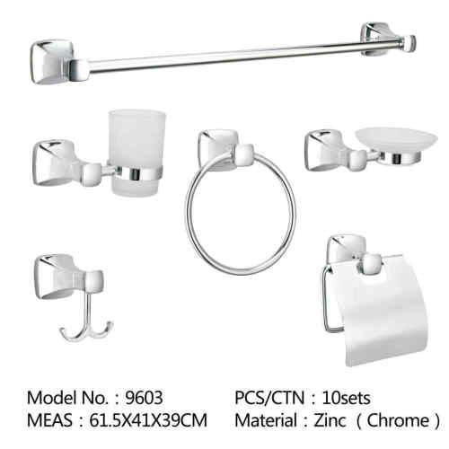 Hotel Luxury Stainless Steel Toilet Room Set White Bath Accessories Bathroom