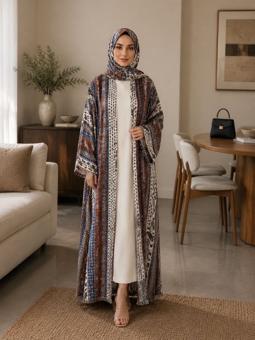 لوکس ساتن اوپن آبایا Luxury Satin Open Abaya