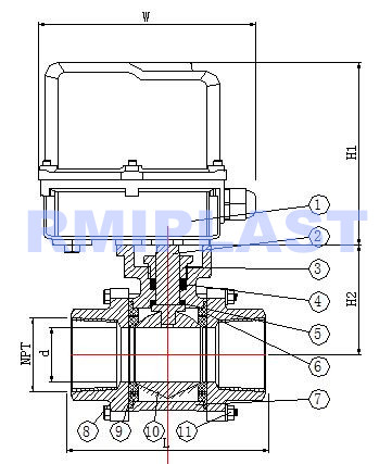 3pcs electric ball valve