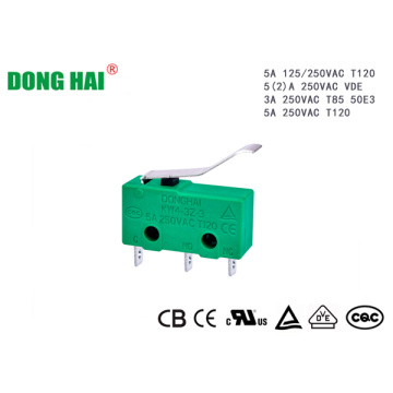 Microinterruptor subminiatura de pequeno porte básico