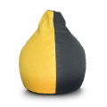 Sac pouf en velours souple jaune et noir