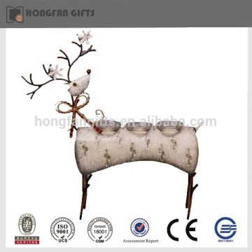 hot sell unique xmas ornament metal reindeer candle holder