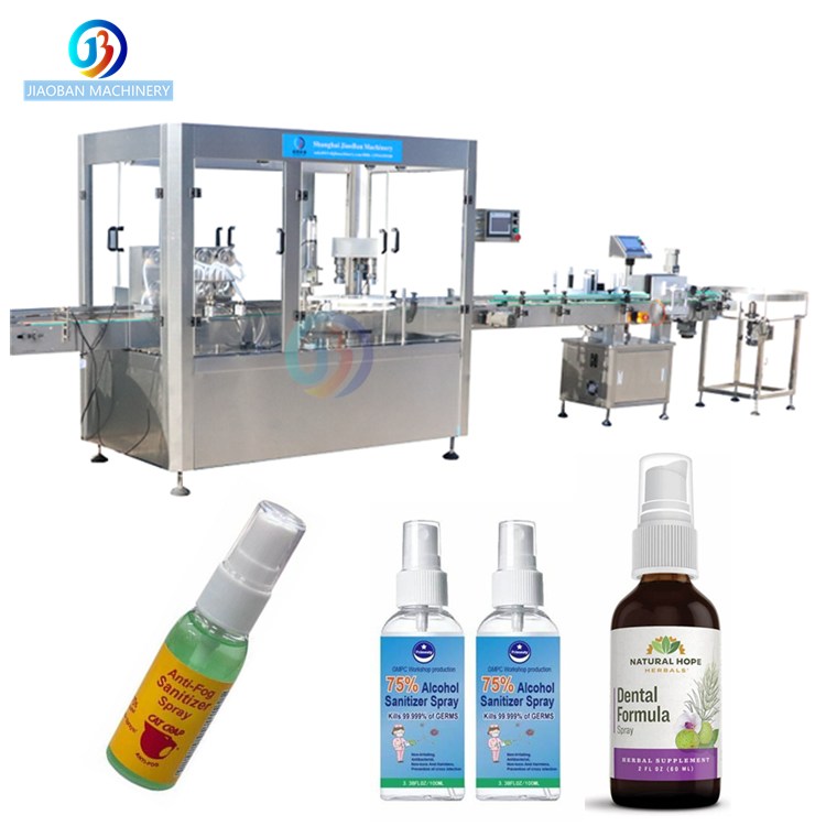 JB-PX4 China Factory Price 4 Heads spray Bottle pump bottle Filling Capping Labeling machine Line