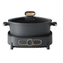 2024 5L Round Dry Burn Protection Hot Pot with Glass Cover