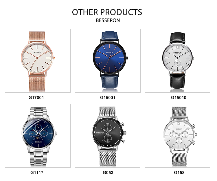 Stainless steel belt ultra-thin dial quartz watch waterproof casual simple men's watch