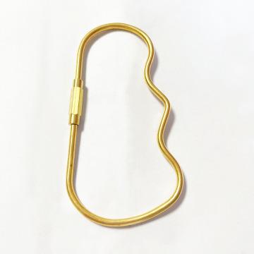 Handmade Brass Metal D Key Chain - 9.8x5.0cm