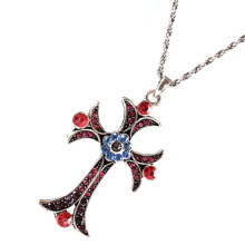 Hot Sale Cross Necklace Decorated With Ruby