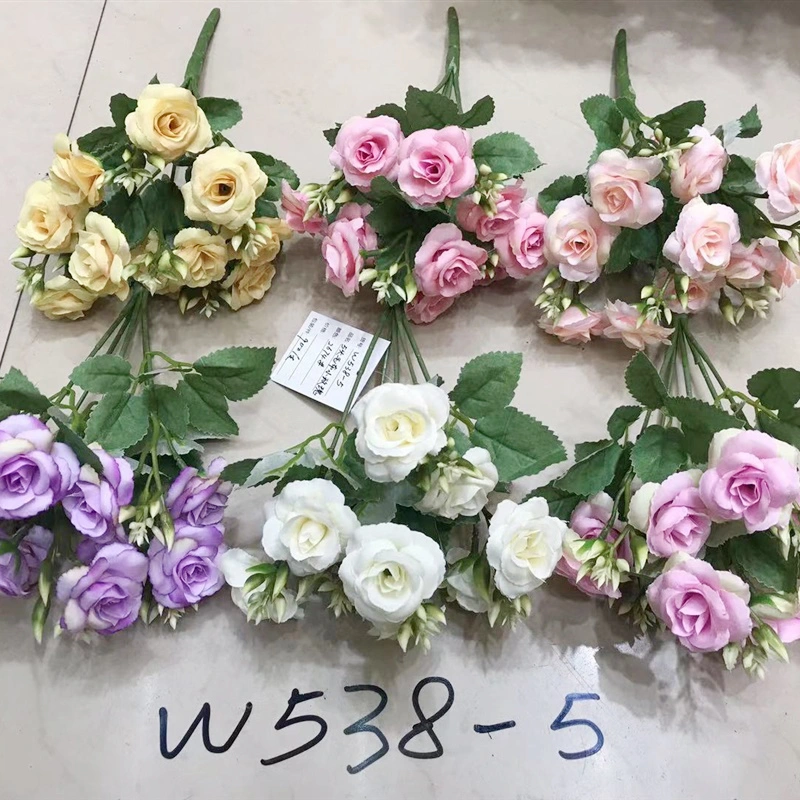 Silk Roses Artificial Flower Roses Bouquet for Wedding Decoration