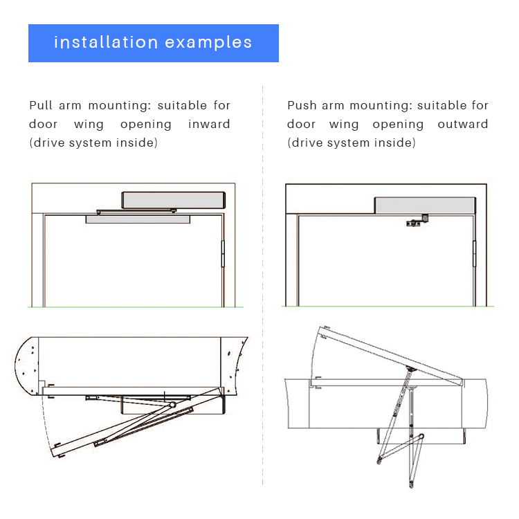 No Touch Electric Door Closer Automatic Swing Door Opener With Four Range Key Switch