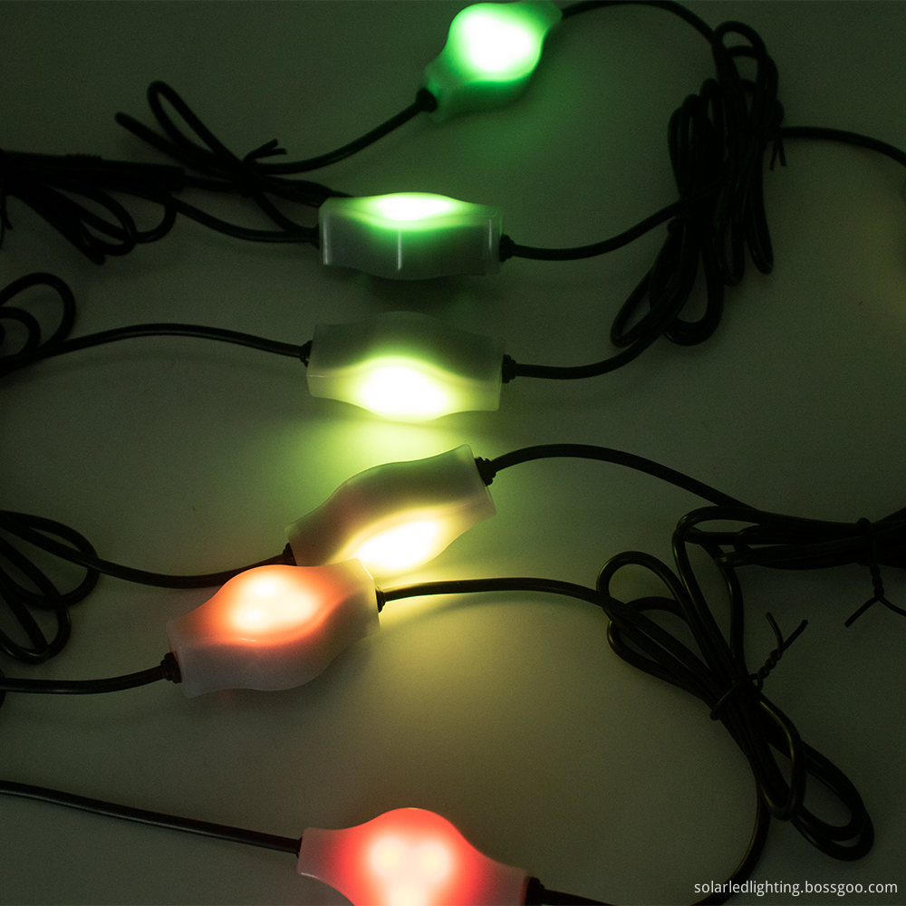 Solar Christmas tree lights with RGB colors