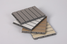 Fireproof grooved wood acoustical wall panel